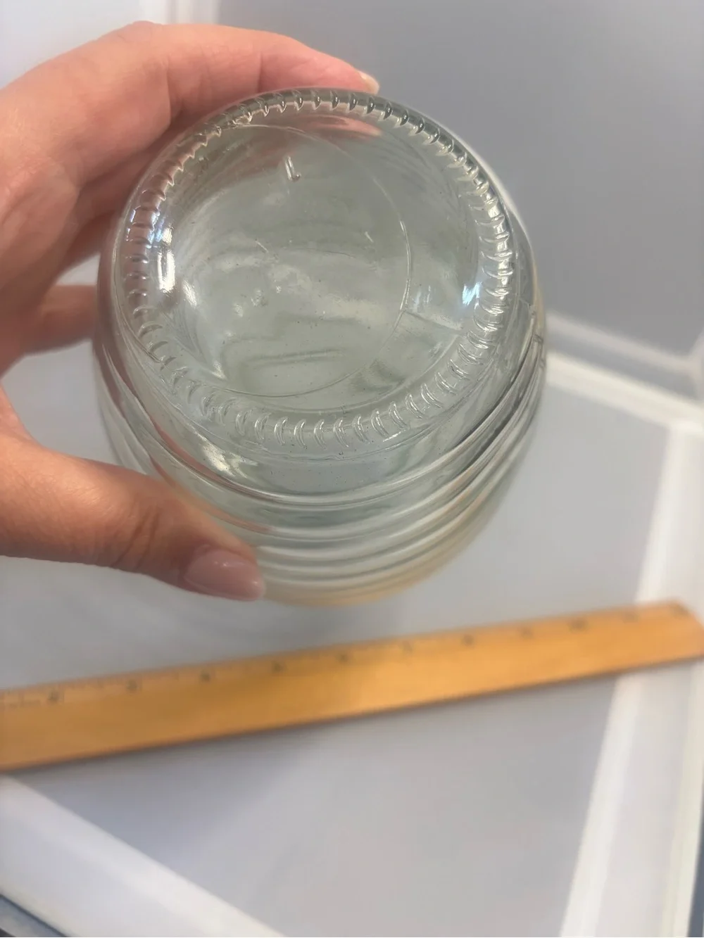 Vintage Anchor Hocking Clear Glass Beehive Ribbed Flower Vase 7.75 Inch Tall